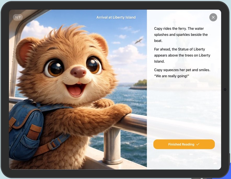 A screen from Questory on an iPad.